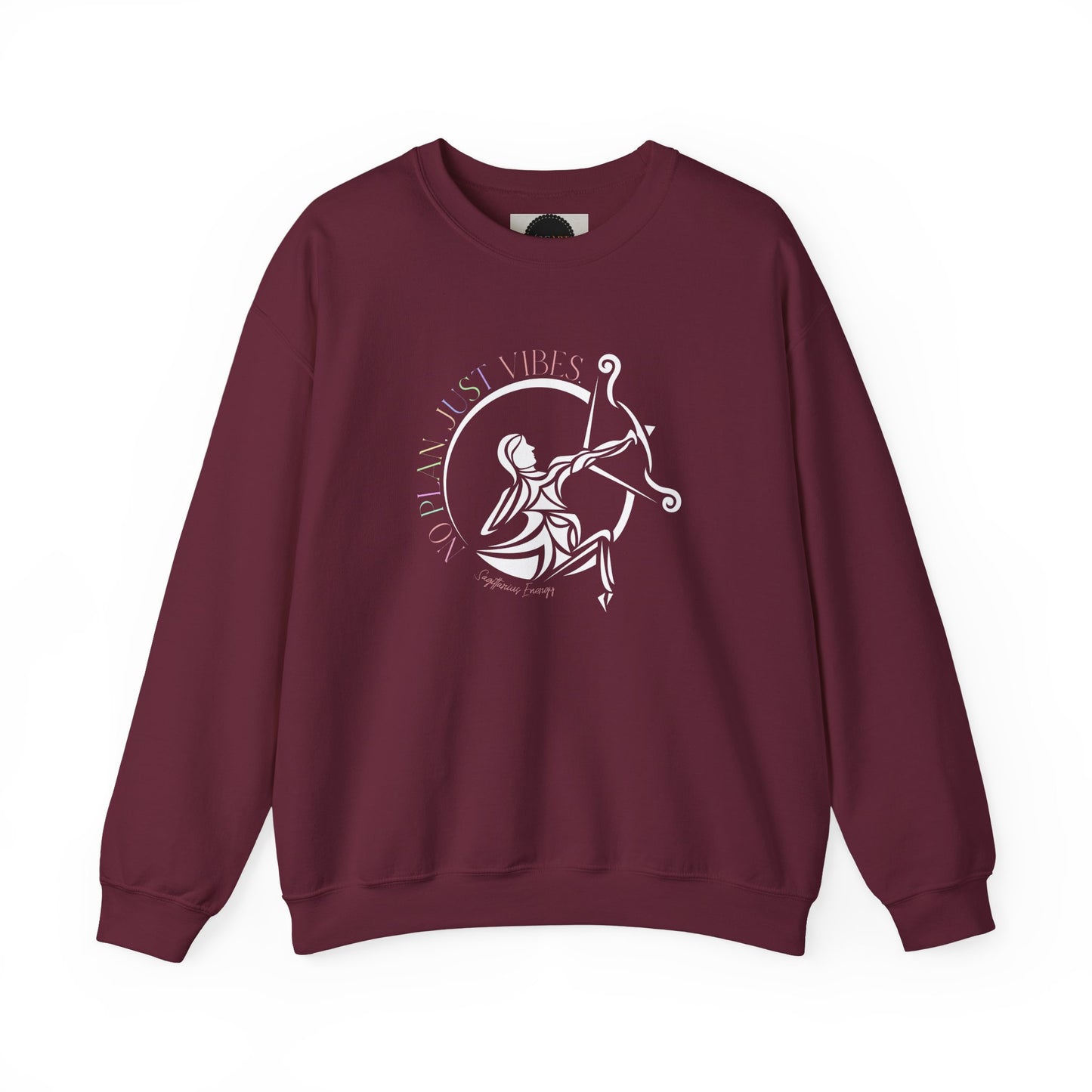 Sagittarius Zodiac Sweatshirt: No Plan Just Vibes