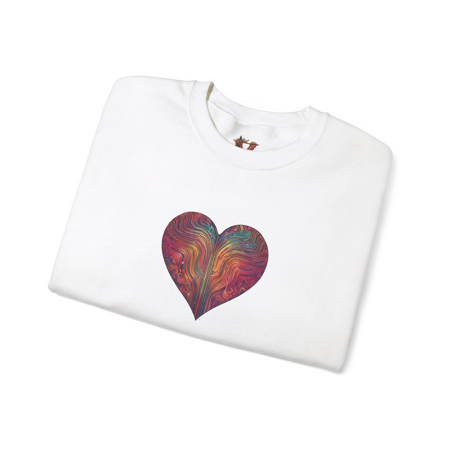 Multicolored Heart Sweatshirt With X.O.X.O Sleeve - Classic Fit