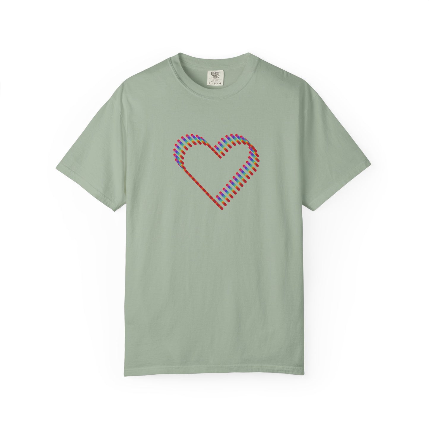 Rainbow Heart Graphic T-Shirt: Minimalist Pride Cotton Tee