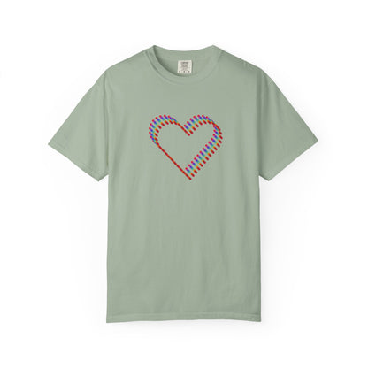 Rainbow Heart Graphic T-Shirt: Minimalist Pride Cotton Tee