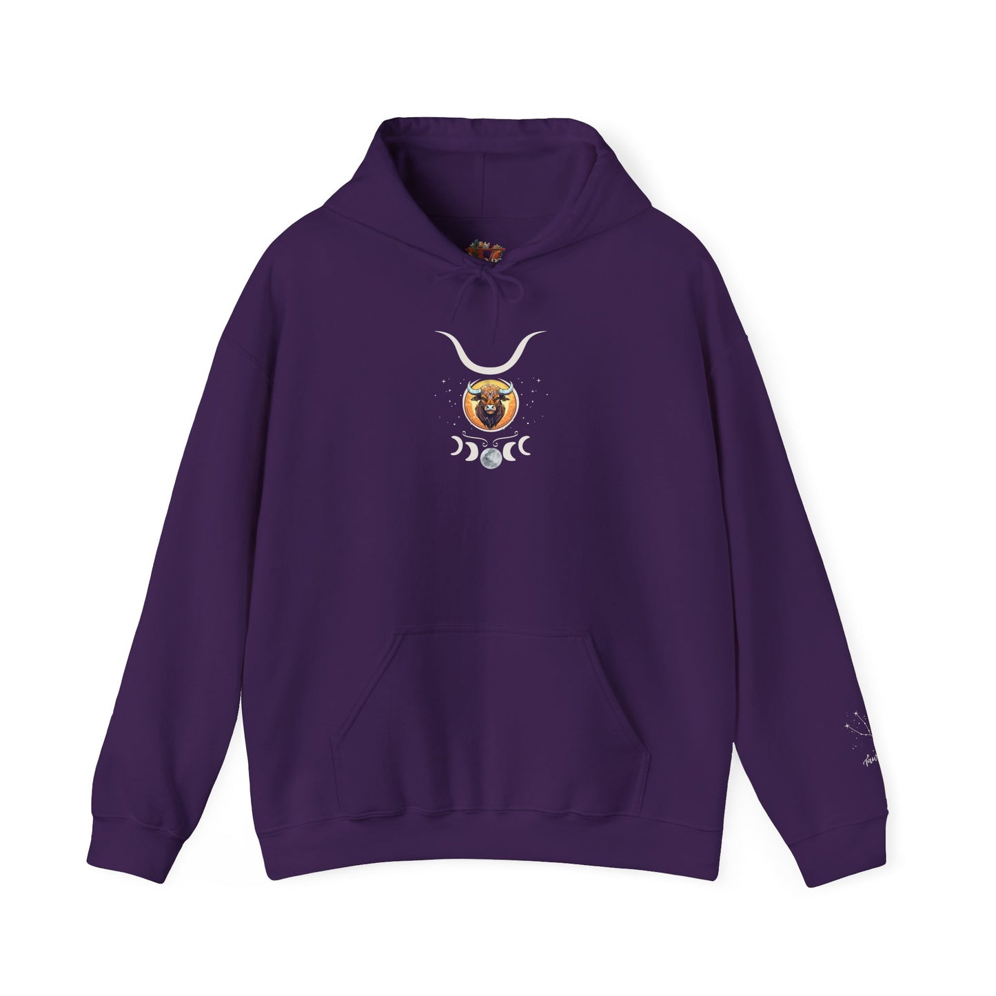 Taurus Zodiac Hoodie - Front And Left Sleeve Design - Soft & Warm