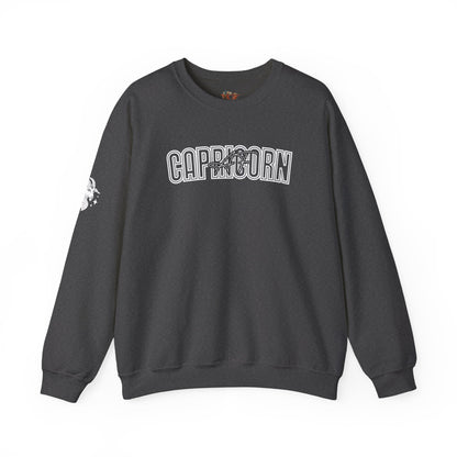 Capricorn Sweatshirt: Zodiac Crewneck with Sleeve Detail