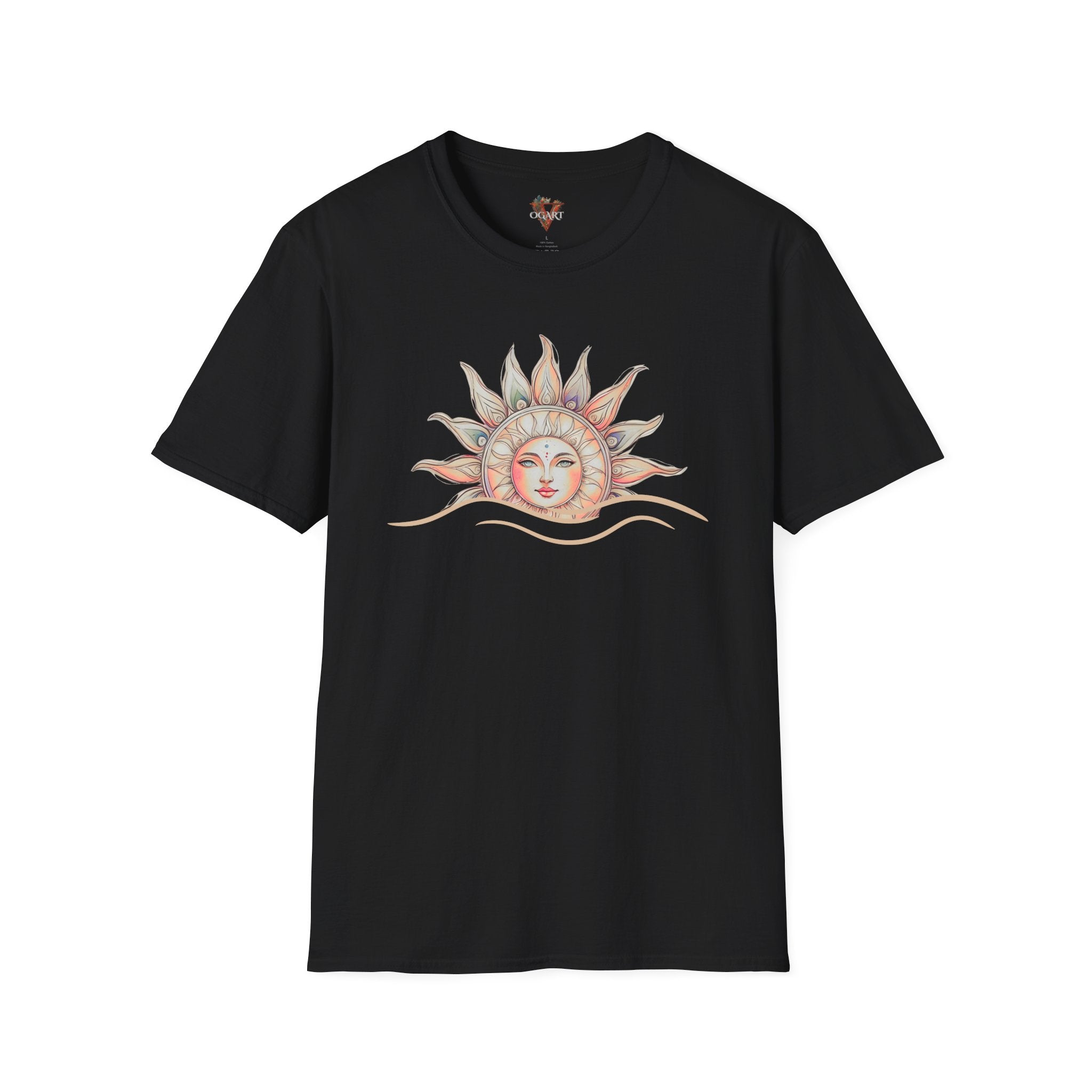 Celestial Sun T-Shirt – Pastel Boho Sun Face Tee - Vogart