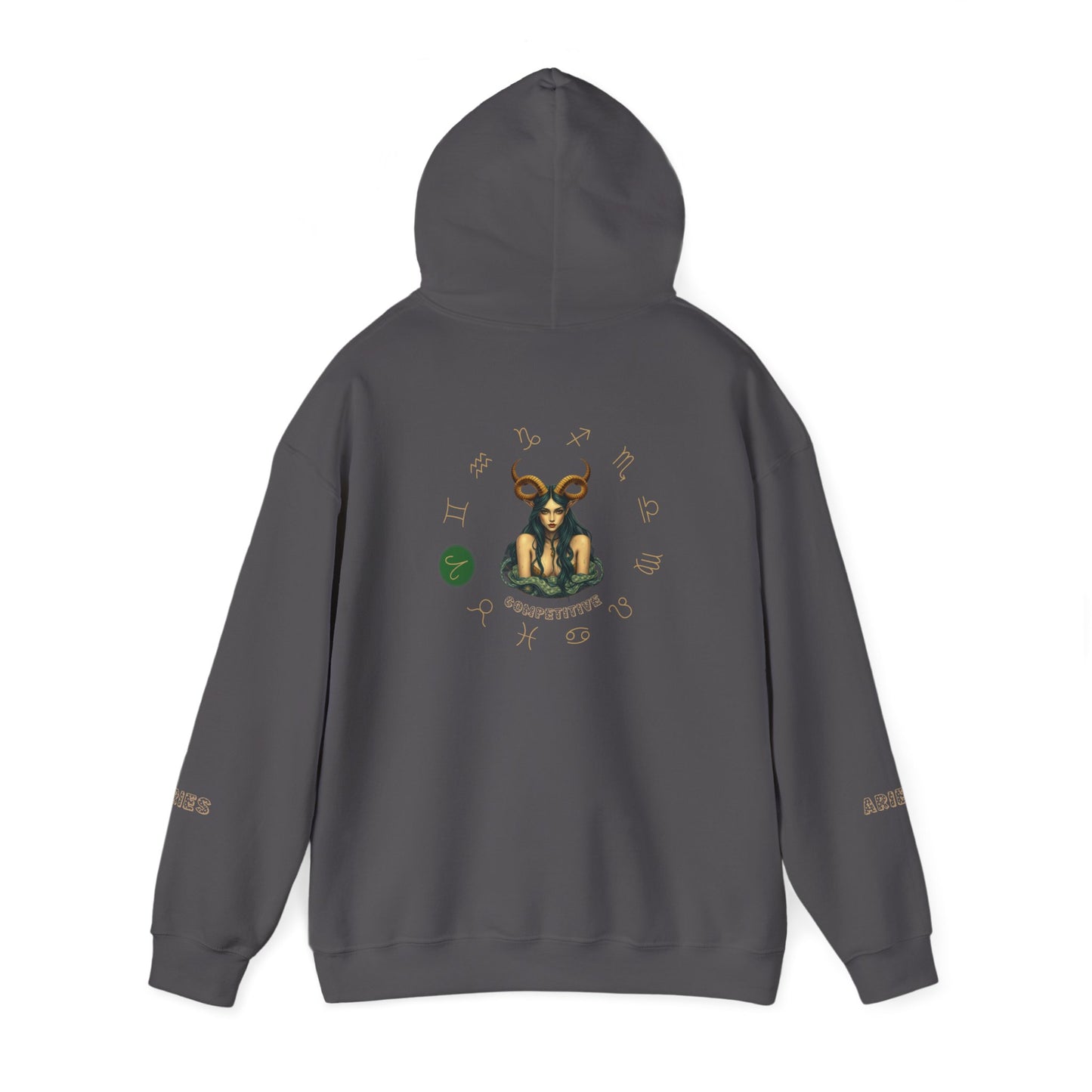 Aries Zodiac Hoodie Back And Sleeves Design - Cozy and Warm Cotton - Vogart 