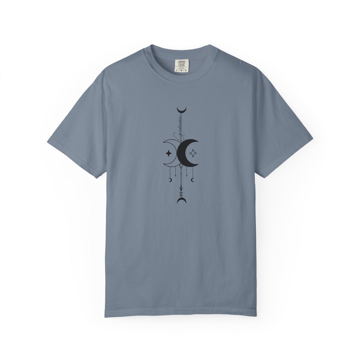 Gemini Celestial T-Shirt: Twin Moon Comfort Colors Tee