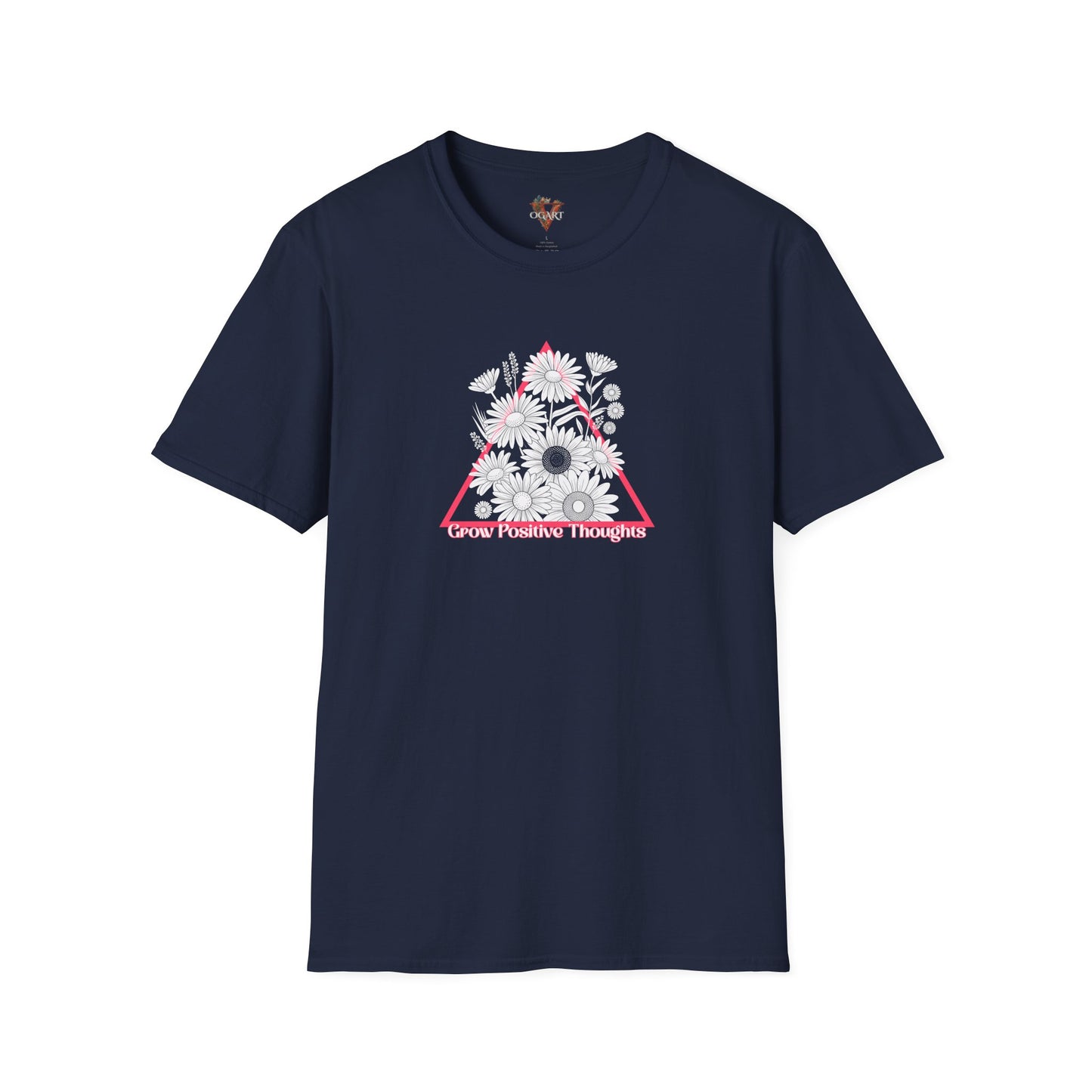 Grow Positive Thoughts T-Shirt: Motivational Floral Tee