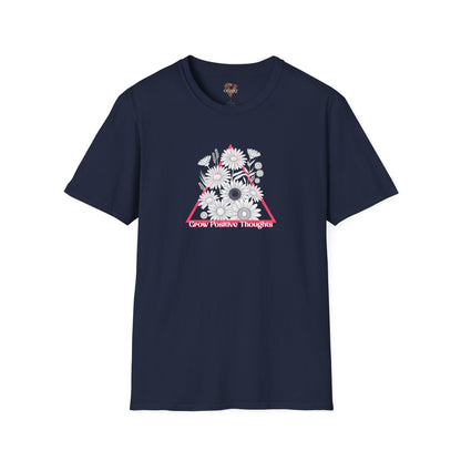 Grow Positive Thoughts T-Shirt: Motivational Floral Tee