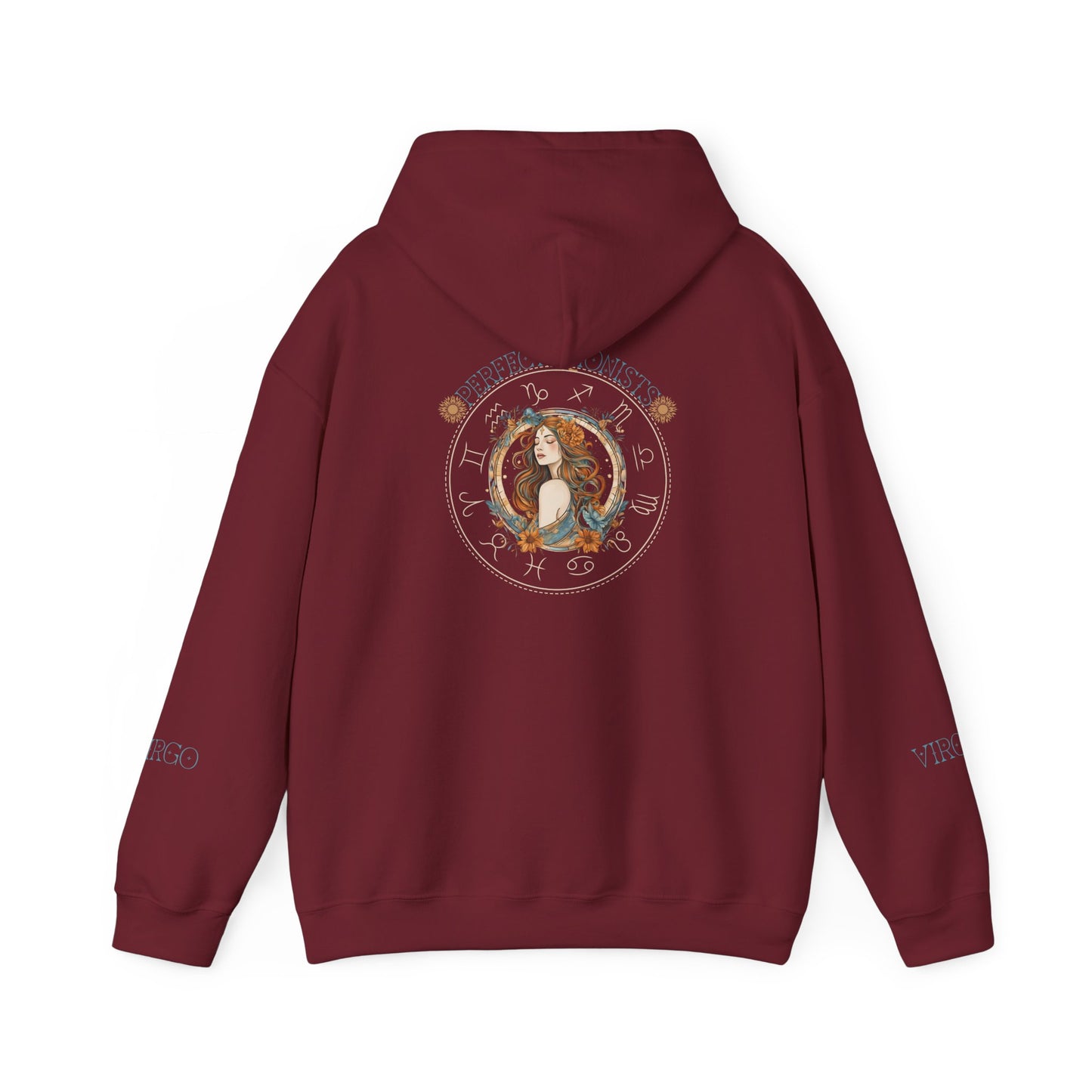 Virgo Zodiac Hoodie Back And Sleeves Design - Cozy and Warm Cotton - Vogart 