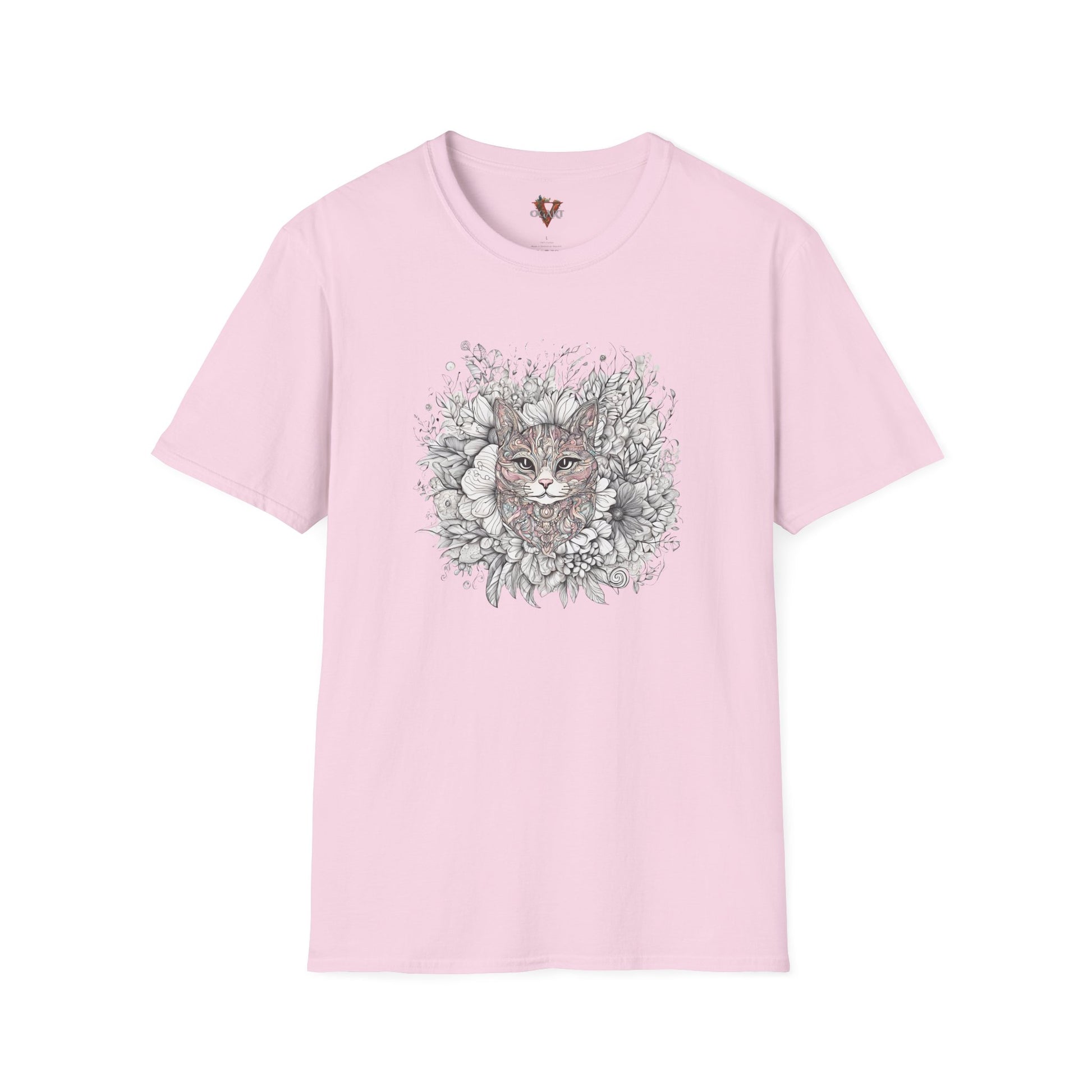 Floral Cat Sketch T-Shirt Design - Soft Cotton - Vogart 