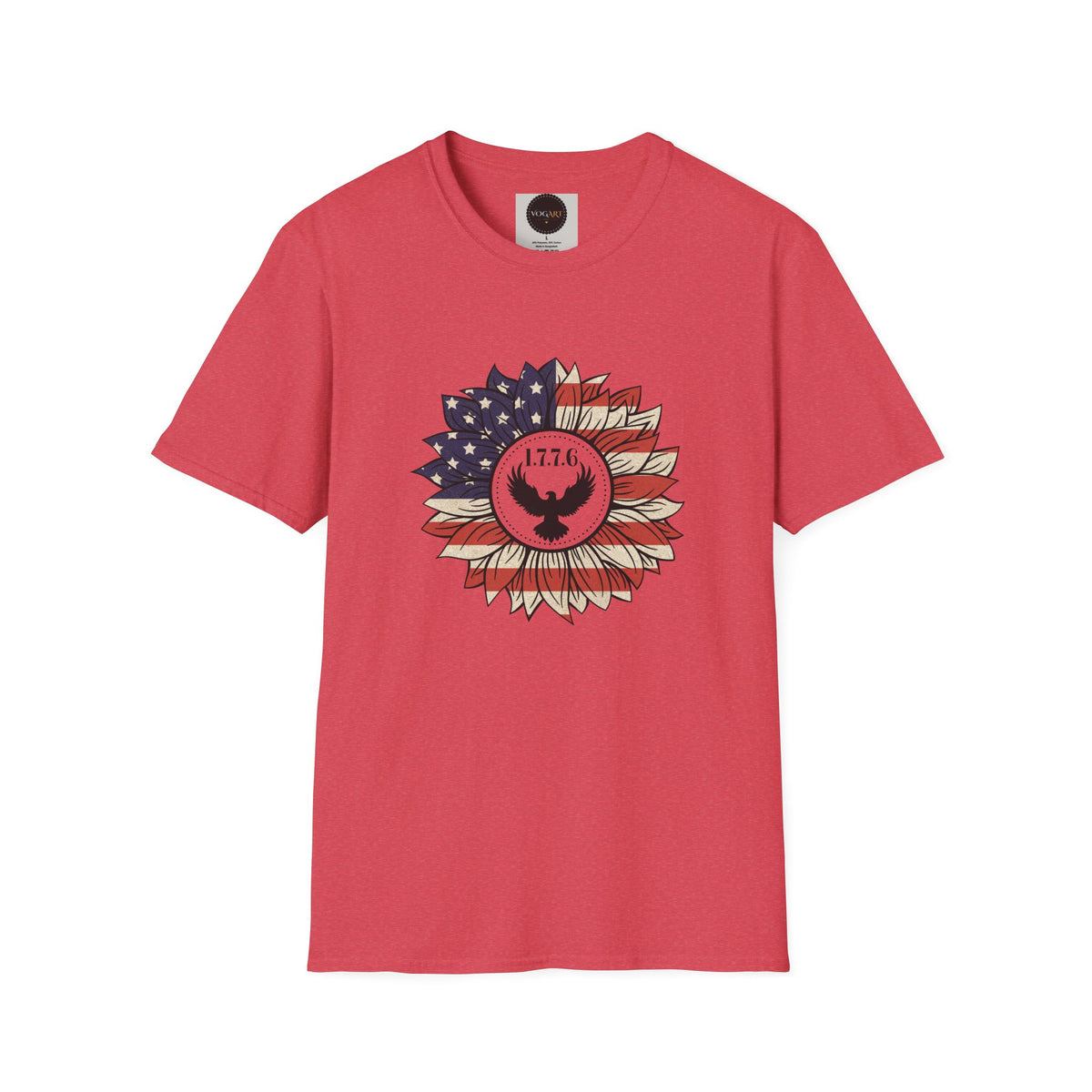 1776 Eagle Sunflower T-Shirt: American Flag Patriotic Shirt
