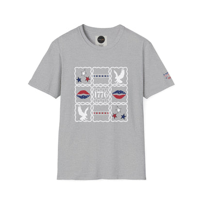 1776 American Flag Patchwork T-Shirt: Patriotic USA Eagle Shirt