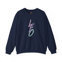 Leo Zodiac Pastel Lettering Sweatshirt – Cozy Astrology-Inspired