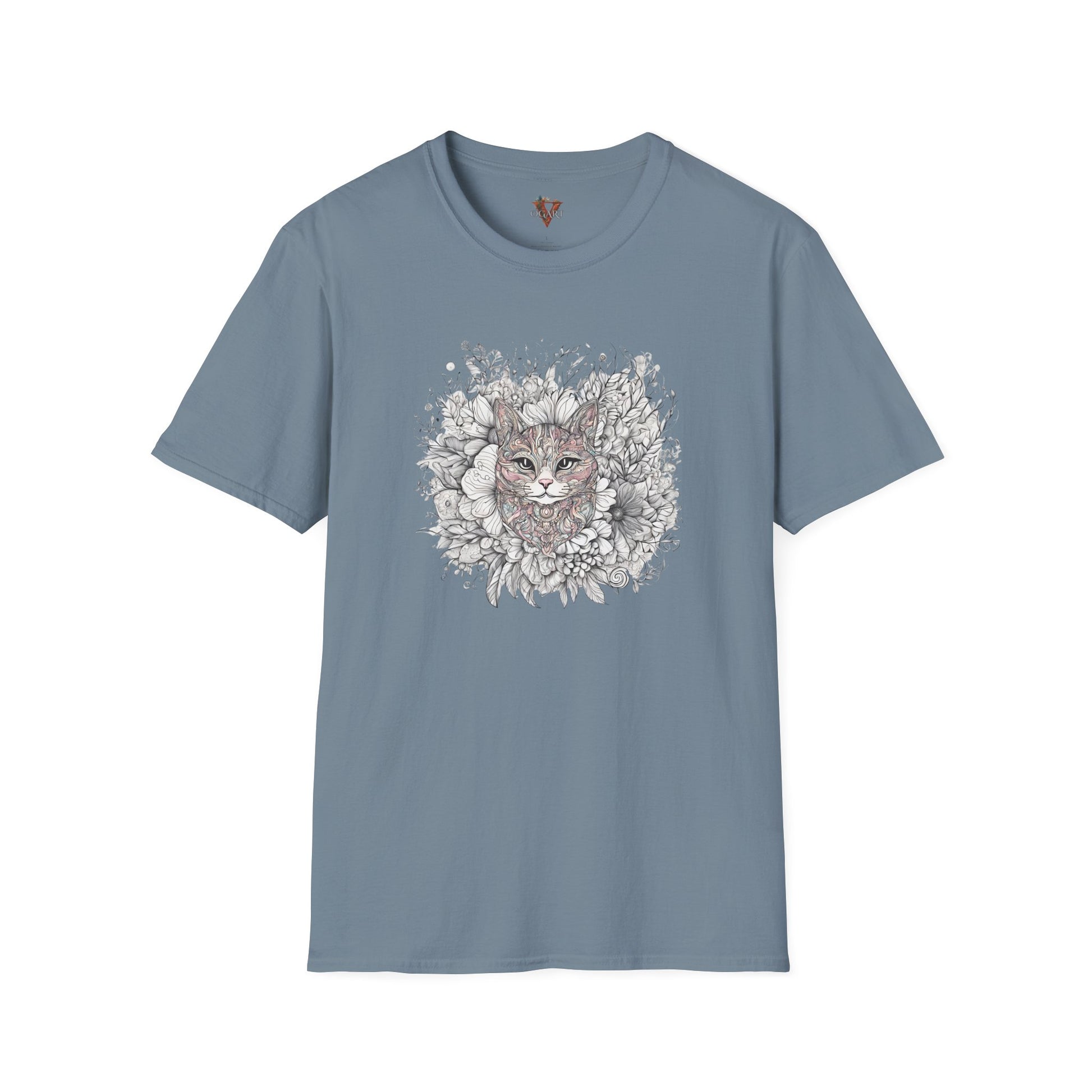 Floral Cat Sketch T-Shirt Design - Soft Cotton - Vogart 