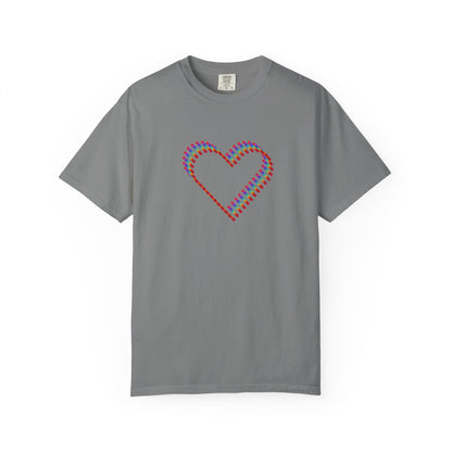 Rainbow Heart Graphic T-Shirt: Minimalist Pride Cotton Tee