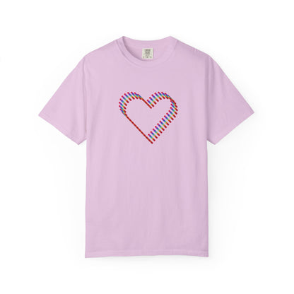 Rainbow Heart Graphic T-Shirt: Minimalist Pride Cotton Tee