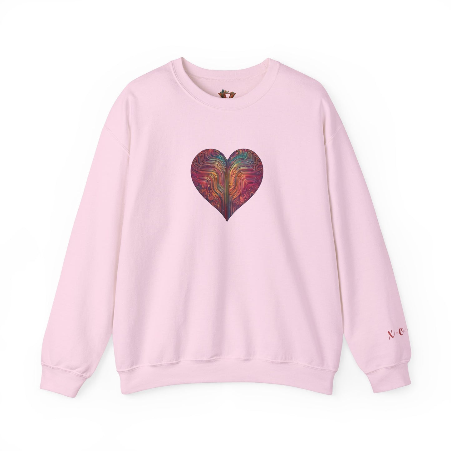 Multicolored Heart Sweatshirt With X.O.X.O Sleeve - Classic Fit