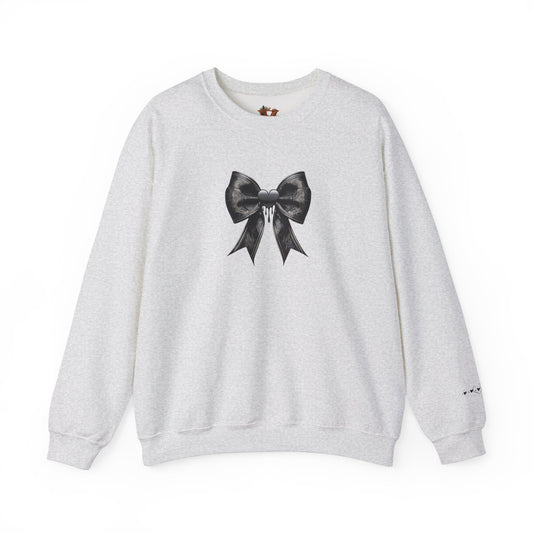 Melting Heart Black Ribbon Bow Sweatshirt - Cozy And Chic