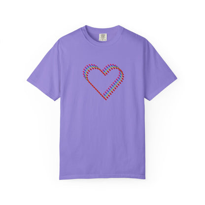 Rainbow Heart Graphic T-Shirt: Minimalist Pride Cotton Tee