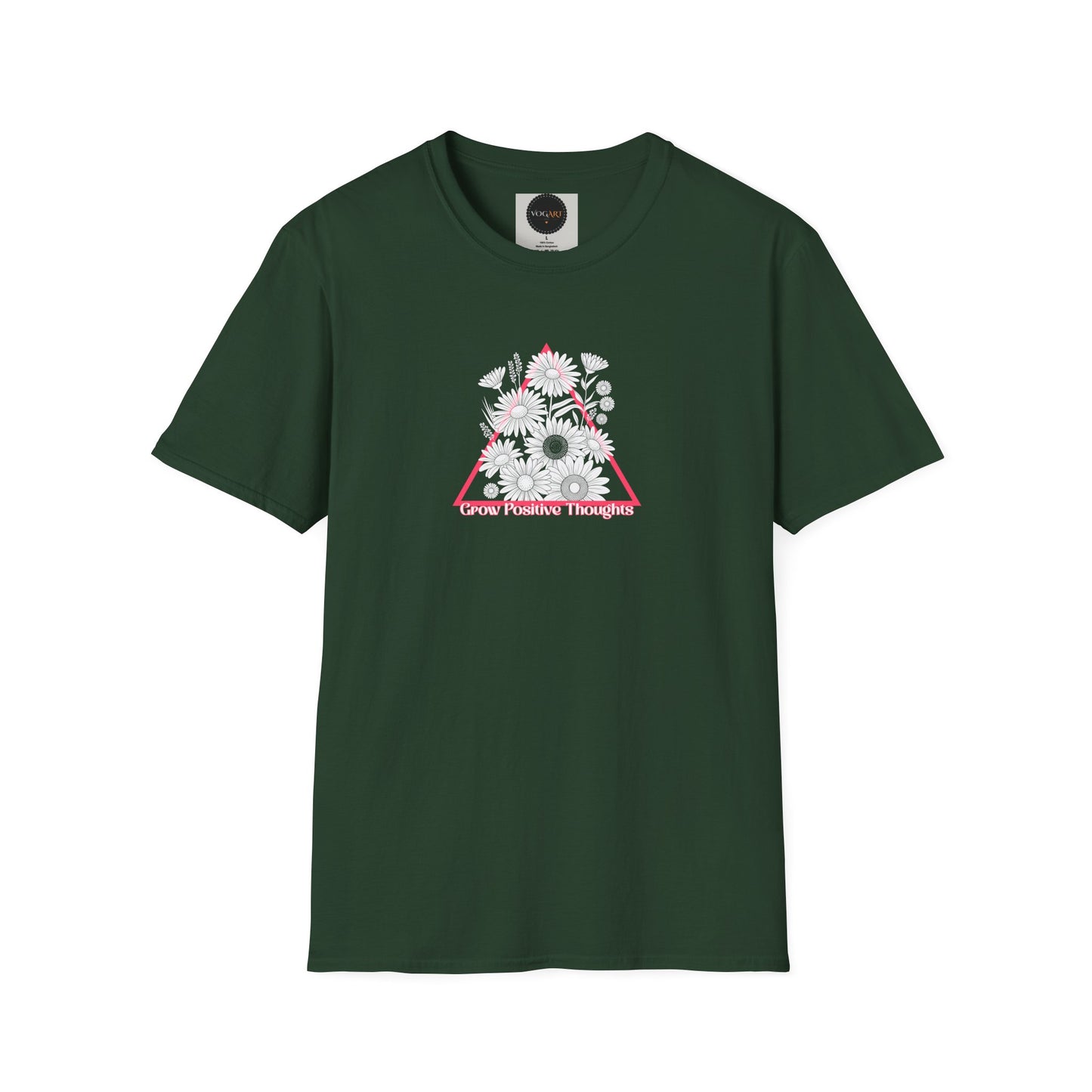 Grow Positive Thoughts T-Shirt: Motivational Floral Tee
