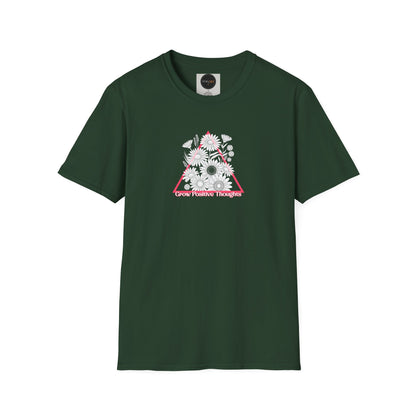 Grow Positive Thoughts T-Shirt: Motivational Floral Tee