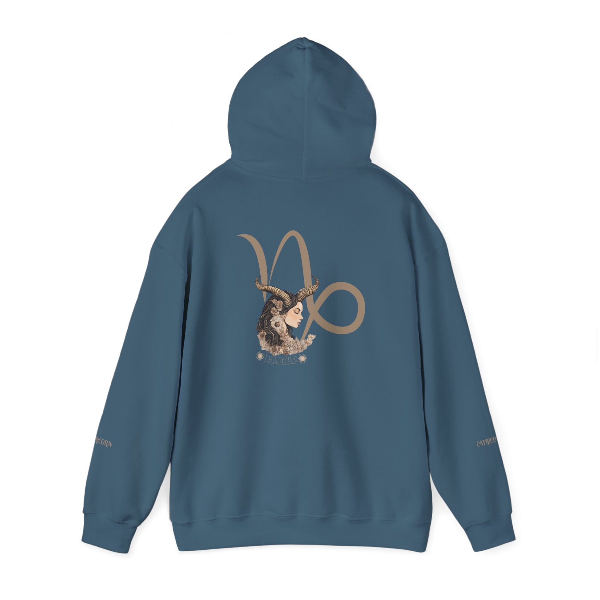 Capricorn Leaders Zodiac Hoodie Back And Sleeves Design - Cozy and Warm Cotton - Vogart 