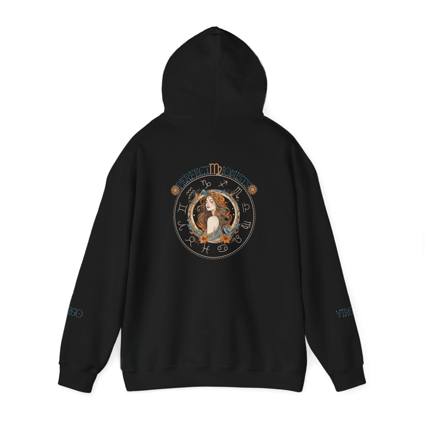 Virgo Zodiac Hoodie Back And Sleeves Design - Cozy and Warm Cotton - Vogart 