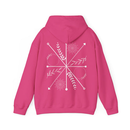 Boho Compass Mandala Hoodie: Mystic Floral Hooded Sweatshirt