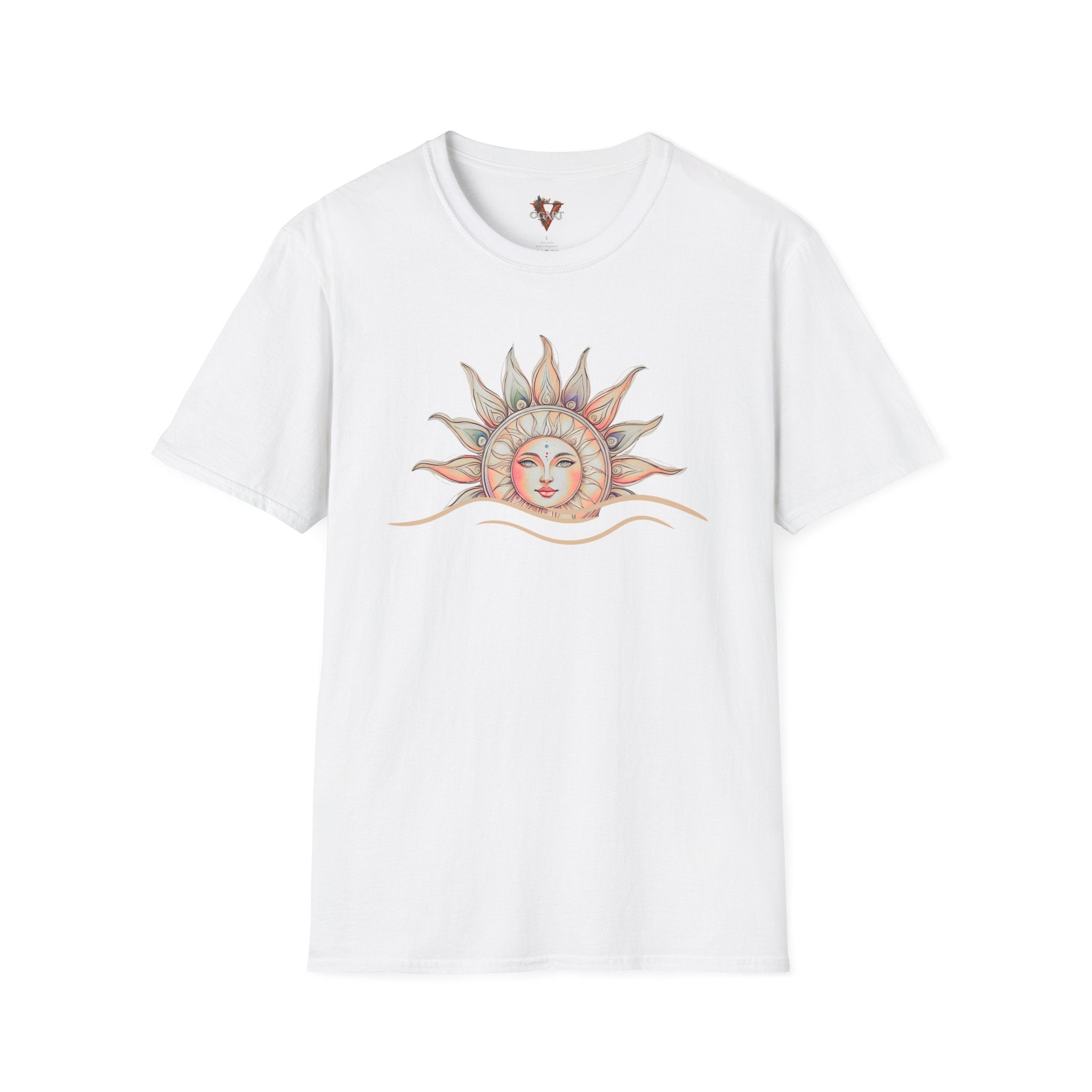 Celestial Sun T-Shirt – Pastel Boho Sun Face Tee - Vogart