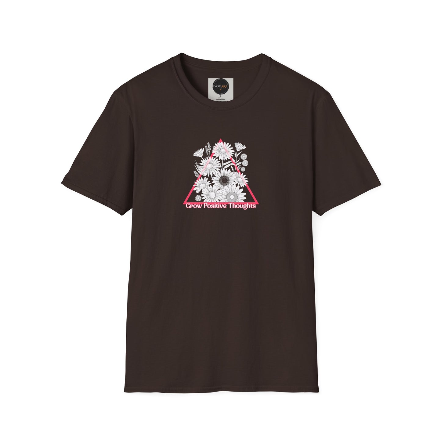 Grow Positive Thoughts T-Shirt: Motivational Floral Tee