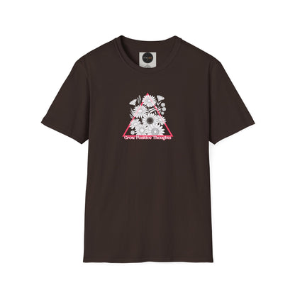 Grow Positive Thoughts T-Shirt: Motivational Floral Tee