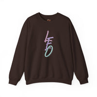 Leo Zodiac Pastel Lettering Sweatshirt – Cozy Astrology-Inspired