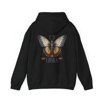 Libra Zodiac Hoodie with Butterfly and Scale Symbol Design