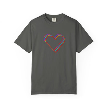 Rainbow Heart Graphic T-Shirt: Minimalist Pride Cotton Tee