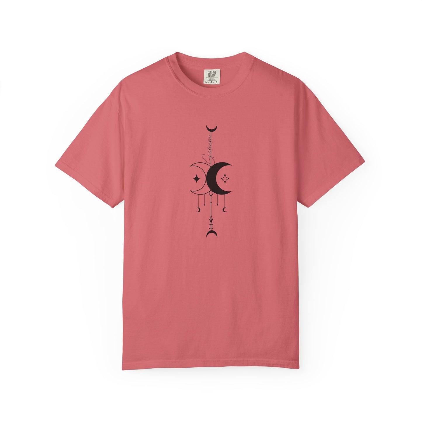 Gemini Celestial T-Shirt: Twin Moon Comfort Colors Tee