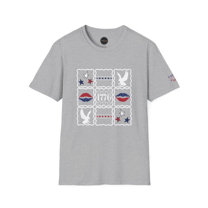 1776 American Flag Patchwork T-Shirt: Patriotic USA Eagle Shirt