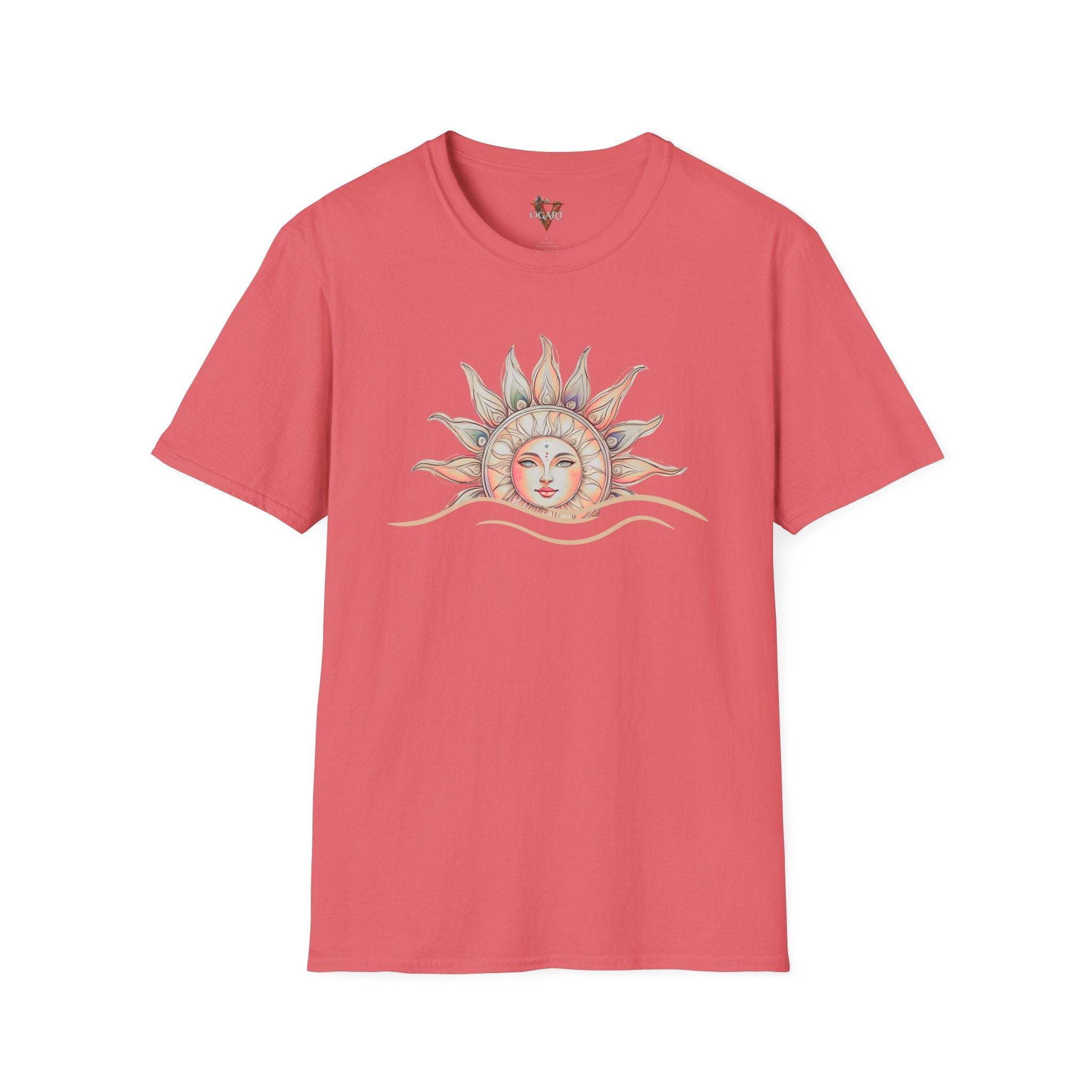 Celestial Sun T-Shirt – Pastel Boho Sun Face Tee - Vogart