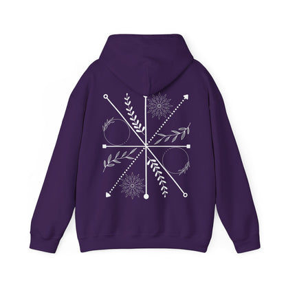 Boho Compass Mandala Hoodie: Mystic Floral Hooded Sweatshirt