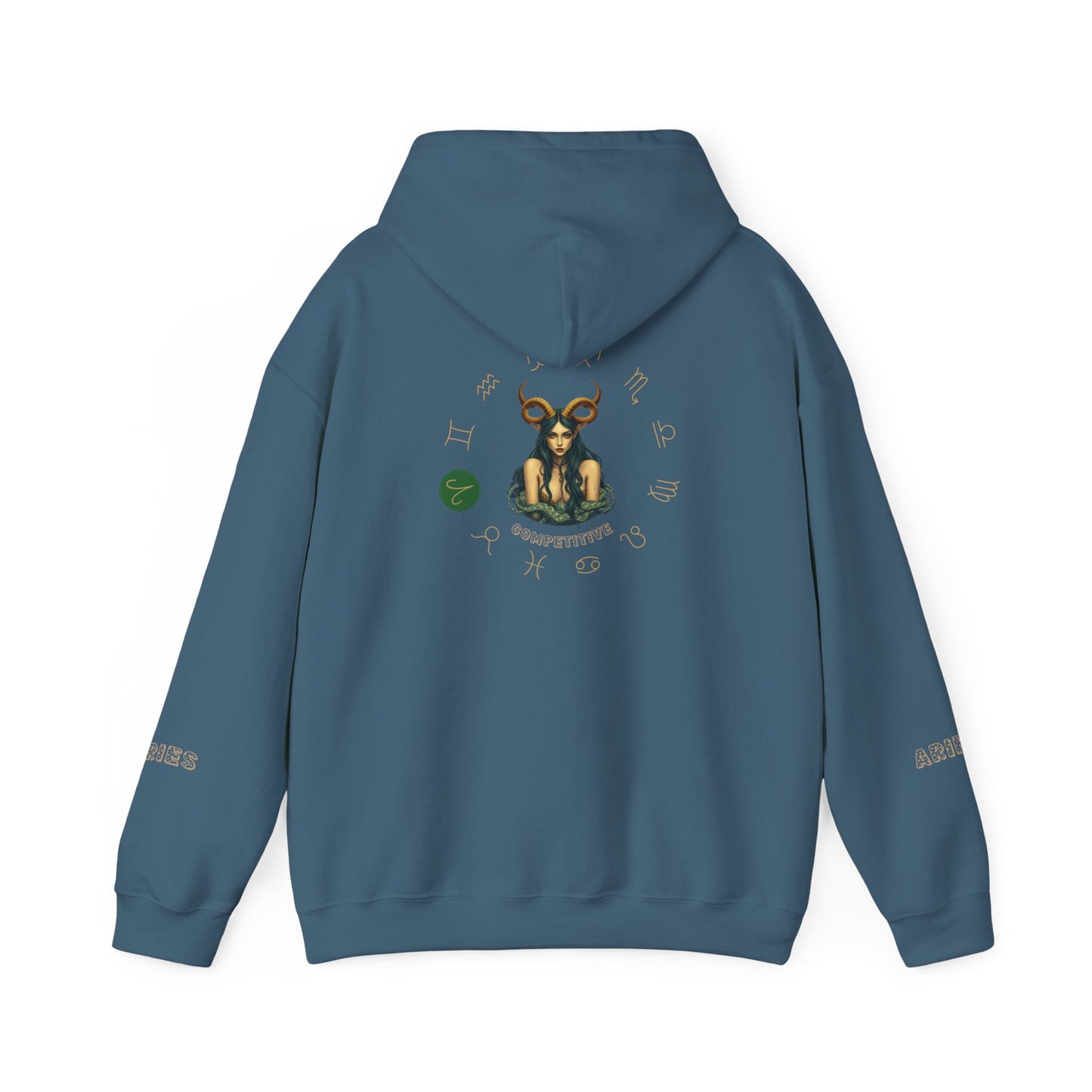 Aries Zodiac Hoodie Back And Sleeves Design - Cozy and Warm Cotton - Vogart 