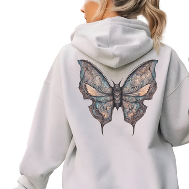 Bat With Butterfly Wings - Fuzzy Adorable Night Hoodie - Chilly Evenings