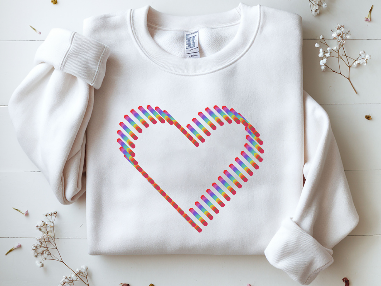Rainbow Heart Sweatshirt: Autumn Pride Crewneck