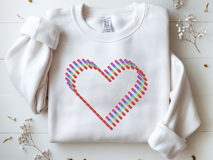 Rainbow Heart Sweatshirt: Autumn Pride Crewneck