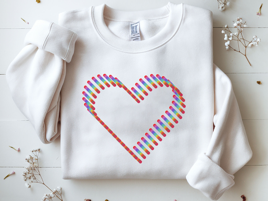 Rainbow Heart Sweatshirt: Autumn Pride Crewneck