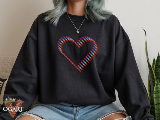 Rainbow Heart Sweatshirt: Autumn Pride Crewneck