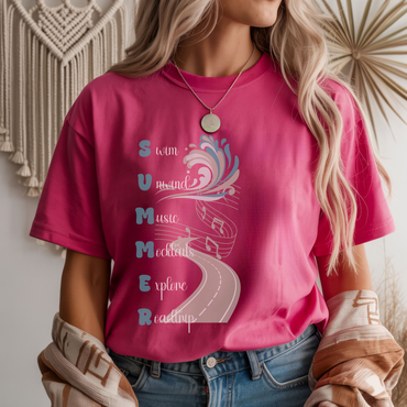 SUMMER Mood Tee – Swim, Music & Roadtrips