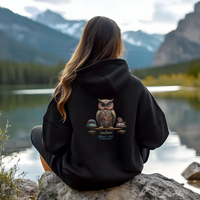 Balance and Composure Owl Hoodie - Libra Zodiac - Cozy and Warm