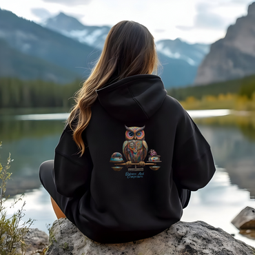 Balance and Composure Owl Hoodie - Libra Zodiac - Cozy and Warm