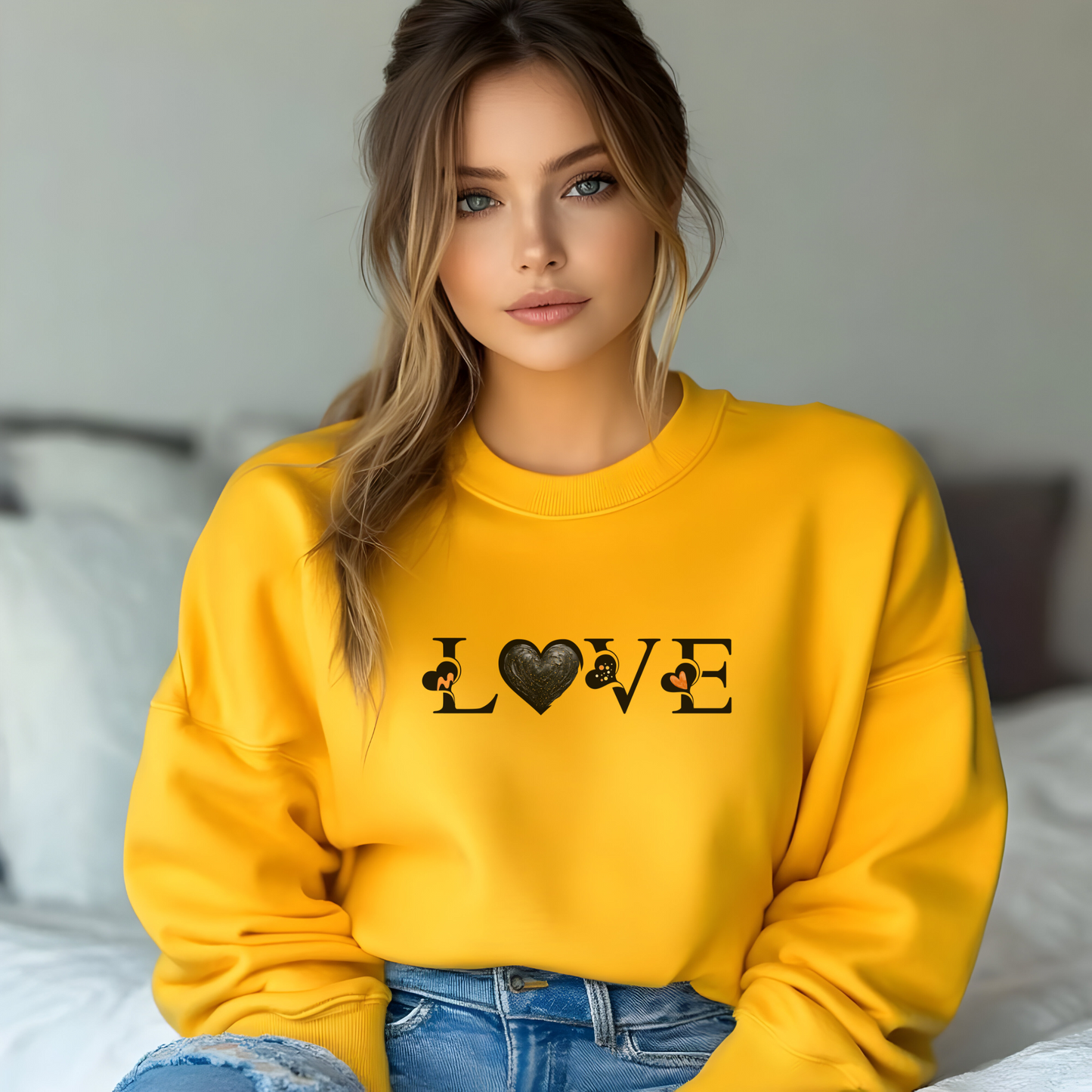 Love Black Heart Sweatshirt – Creativity and Comfort