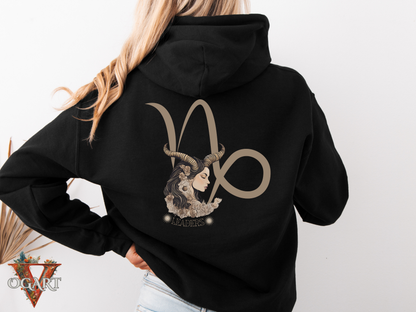 Capricorn Zodiac Hoodie: Back Print - Birthday Gift