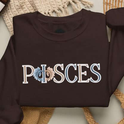 Pisces Zodiac Sweatshirt: Two Fish Astrology Crewneck