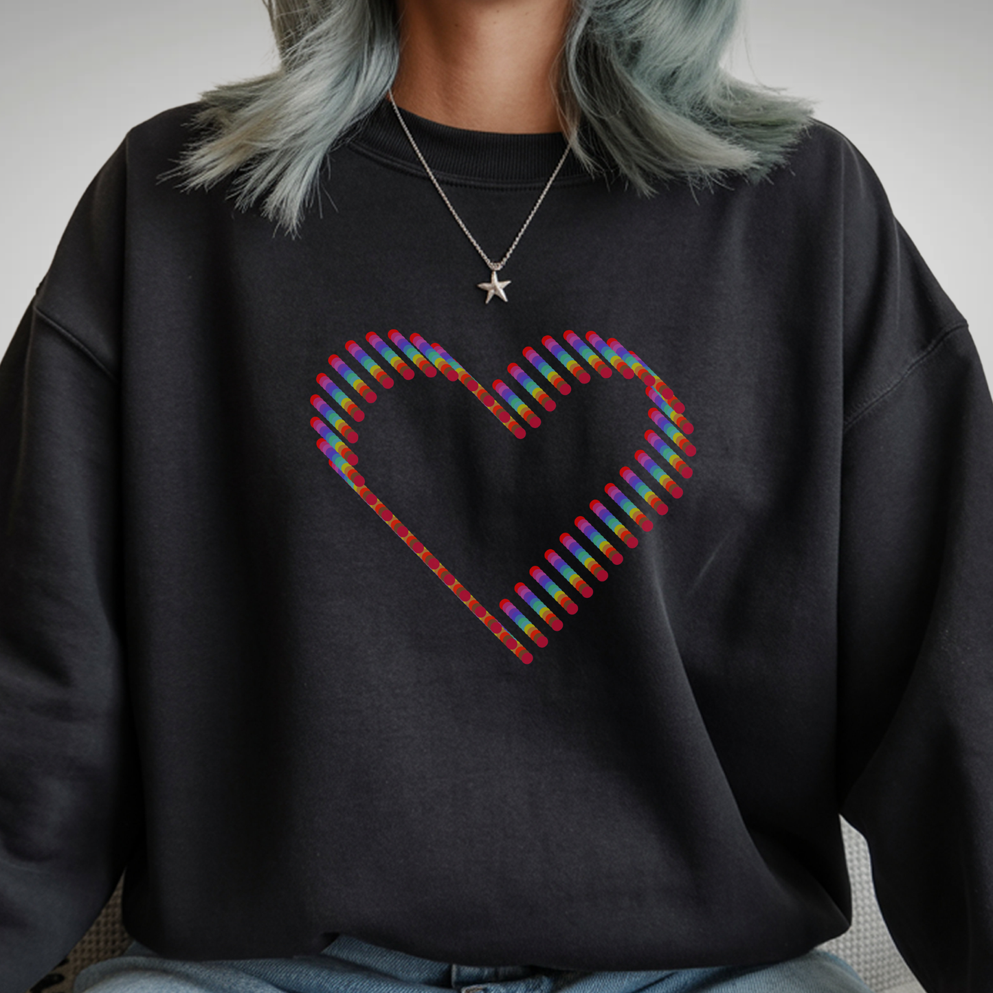Rainbow Heart Sweatshirt: Autumn Pride Crewneck